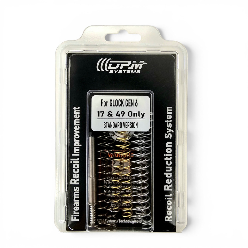 Upgrade your Glock 17 or 49 Gen 6 with the DPM Mechanical Recoil Reduction System (MS-GL/6/1). Includes 7 adjustable spring options optimized for 115-124gr ammo.