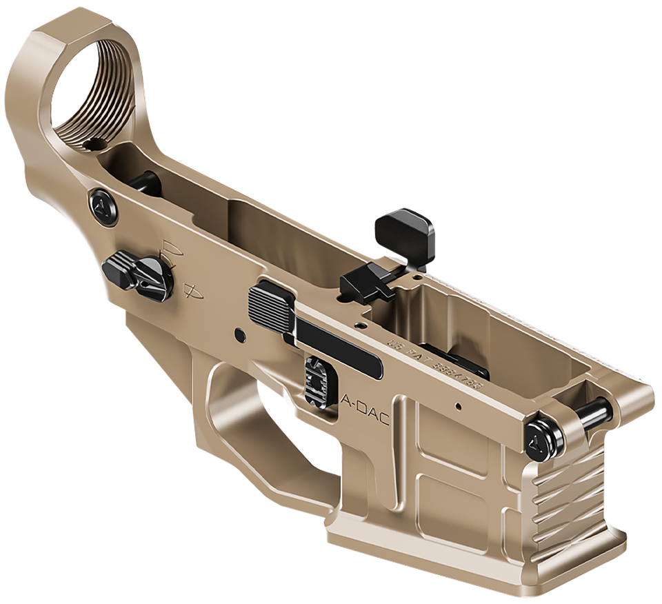 Shop the Radian Weapons A-DAC 15 billet ambidextrous lower receiver in Flat Dark Earth (R0390). Features A-DAC bolt catch, Talon safety, and SART tensioner.