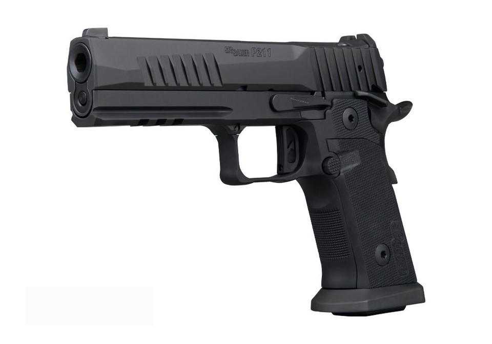 Shop the SIG SAUER P211-GT5 9mm SAO California Compliant Pistol (211F-9-GT5-CA). Features a 5" bull barrel, steel frame, X-RAY3 sights, and SigLoc Pro optics cut.