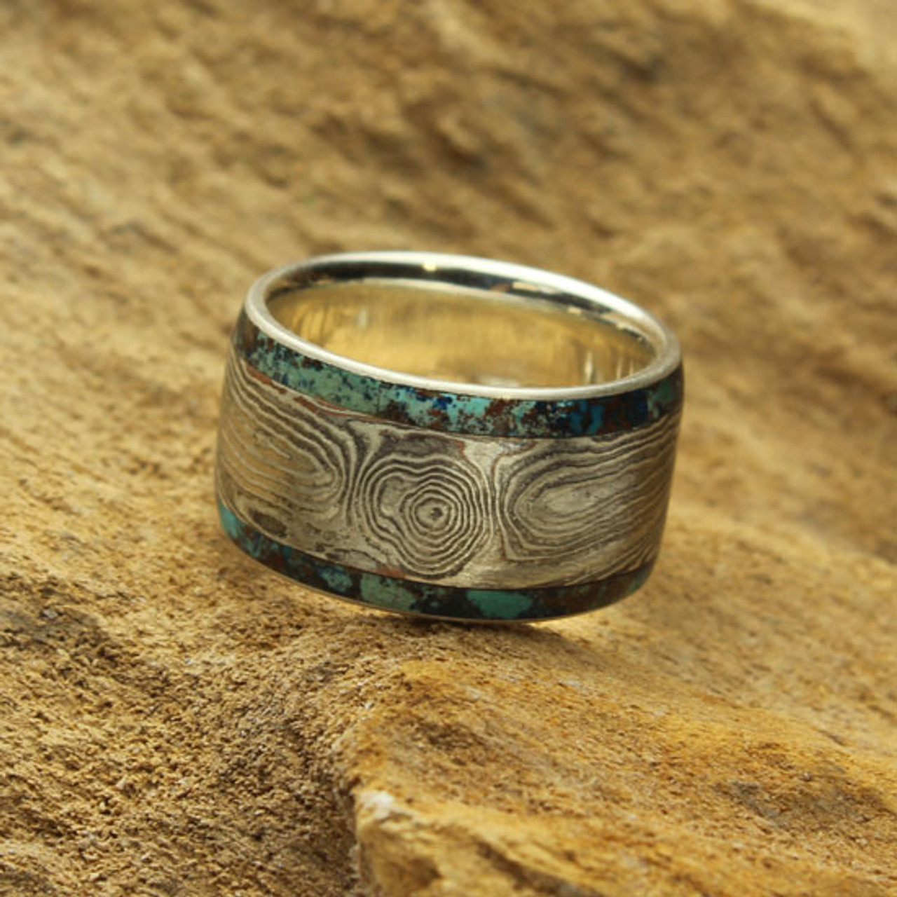 高品質豊富なStar Pattern MOKUME Round Ring アクセサリー