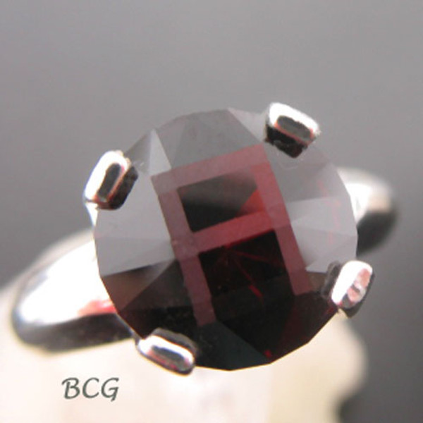 "A" Initial Malaya Garnet Ring #GRI-1851