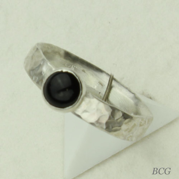 Black Onyx Sterling Silver Ring #RI-306