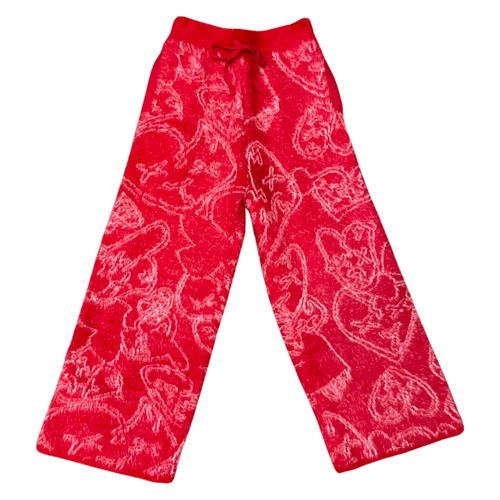 Royal Surge: Flared Mink Sweats - Red