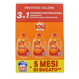 SOLE DETERSIVO BUCATO LIQUIDO LAVATRICE PROTEGGI COLORE 3 PEZZI DA 41 LAVAGGI 