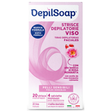 DEPILSOAP 20 STRISCE DEPILATORIE VISO + 4 SALVIETTE POST DEPILAZIONE PELLI SENSIBILI  DEPILSOAP 20 STRISCE DEPILATORIE VISO + 4 SALVIETTE POST DEPILAZIONE PELLI SENSIBILI