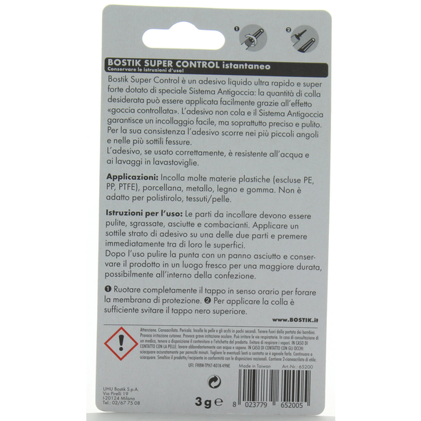 BOSTIK SUPER CONTROL ADESIVO ULTRA RAPIDO  3g 
