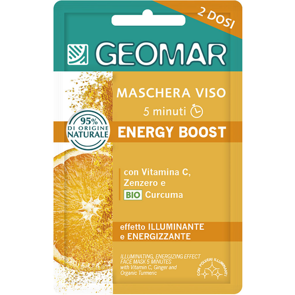 GEOMAR MASCHERA VISO 5 MINUTI ENERGY BOOST ILLUMINANTE ENERGIZZANTE BUSTINA 2 DOSI 15 ML