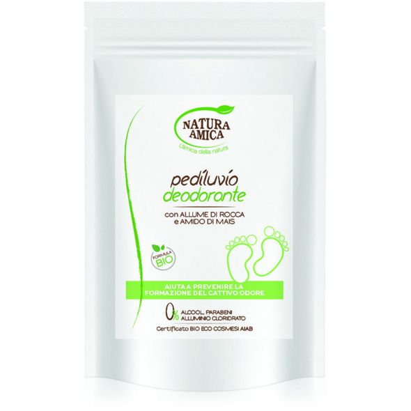 NATURA AMICA PEDILUVIO DEODORANTE CON ALLUME DI ROCCA E AMIDO DI MAIS BUSTA 120 grammi