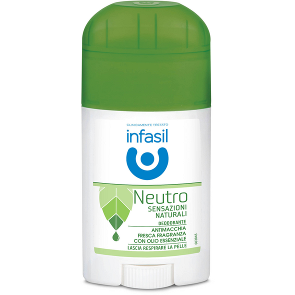 INFASIL DEODORANTE STICK NEUTRO ANTIMACCHIA FRESCA FRAGRANZA CON OLIO ESSENZIALE 40 ML