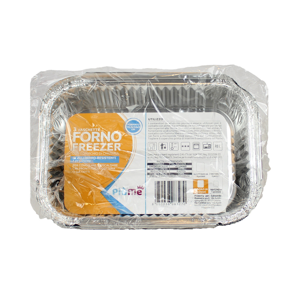 PIUME CONTENITORE IN ALLUMINIO 2 PORZIONI 3 PEZZI CON COPERCHIO