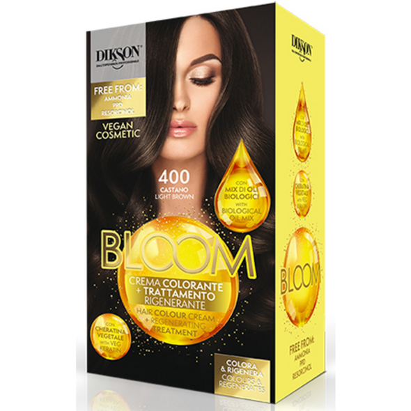 DIKSON BLOOM  400 CASTANO CREMA COLORANTE E TRATTAMENTO RIGENERANTE    