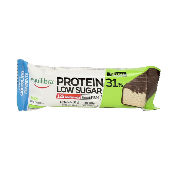 EQUILIBRA BARRETTA PROTEIN 31% 35g LOW SUGAR COCCO CIOCCOLATO FONDENTE