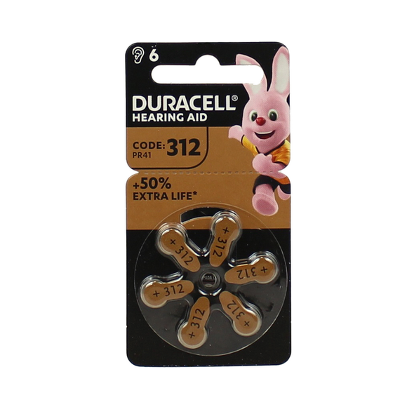 DURACELL BATTERIA PER APPARECCHI ACUSTICI 1,45 VOLT 6 PZ CODE 312 PR41