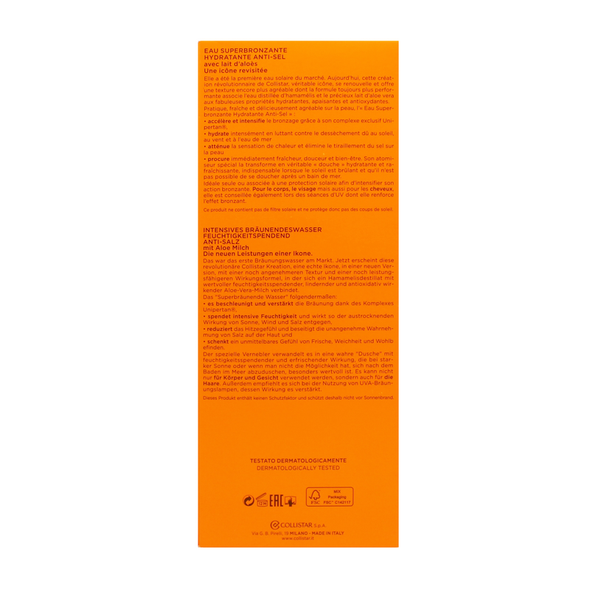 COLLISTAR SOLARE ACQUA SUPERABBRONZANTE IDRATANTE ANTI SALE AL LATTE DI ALOE 400 ML