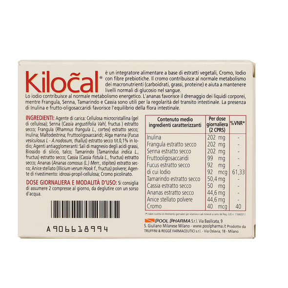 KILOCAL INTEGRATORE ALIMENTARE DI CROMO e INULINA 20 COMPRESSE