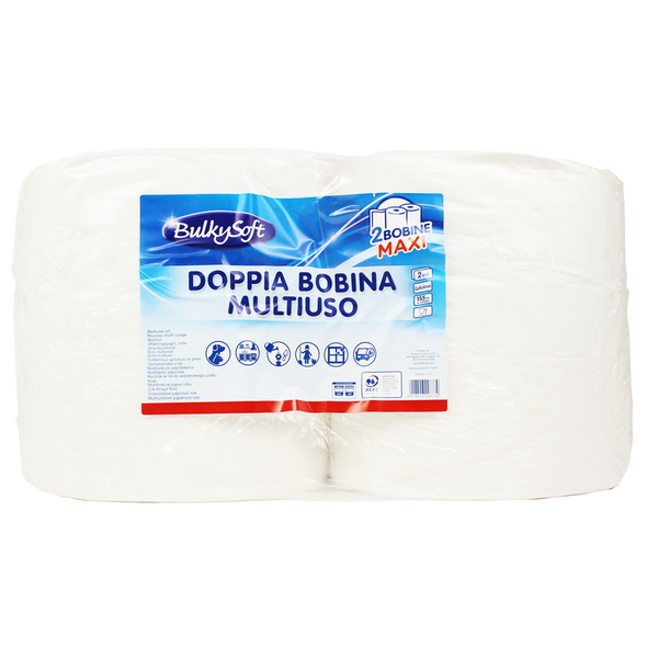BULKYSOFT DOPPIA BOBINA MULTIUSO 2 VELI 2 ROTOLI DA 800 STRAPPI