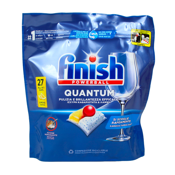 FINISH PASTIGLIE PER LAVASTOVIGLIE QUANTUM ALL IN 1 27 TABS LIMONE
