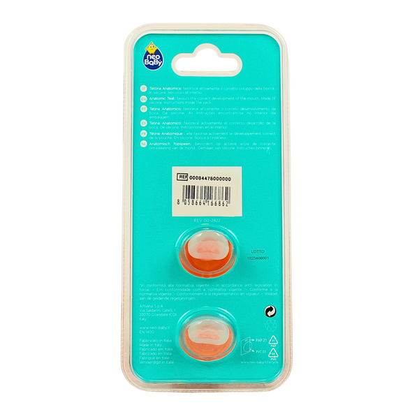 NEO BABY SUCCHIETTO 2 PEZZI ANATOMICO IN SILICONE GLOW MAXI 12m+