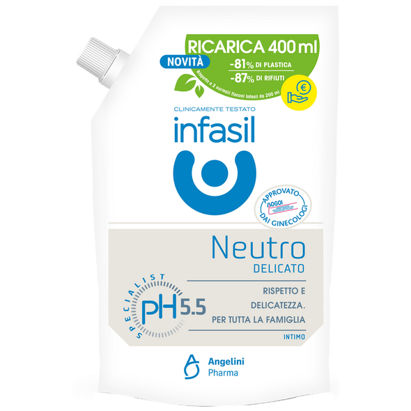 INFASIL INTIMO NEUTRO DELICATO pH 5.5 RICARICA BUSTA 400 ML