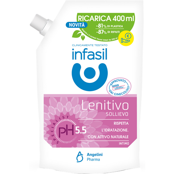 INFASIL INTIMO LENITIVO SOLLIEVO pH 5.5 RICARICA BUSTA 400 ML 