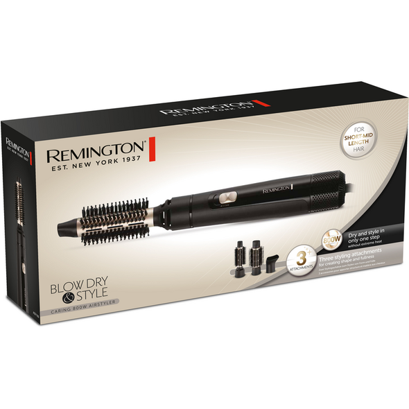 REMINGTON BLOW DRY & STYLE SPAZZOLA ROTOND AD ARIA 800W CON 3 ACCESSORI > SPAZZOLA 25mm - SPAZZOLA 38mm - CONCENTRATORE LARGO