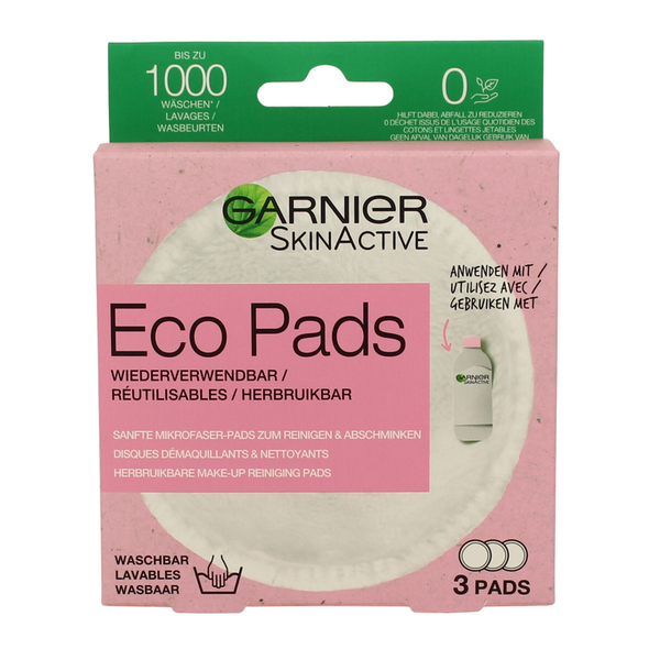 GARNIER SKIN ACTIVE DISCHETTI STRUCCANTI ECOLOGICI IN MICROFIBRA LAVABILI RIUTILIZZABILI 3 PADS