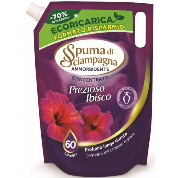 SPUMA DI SCIAMPAGNA AMMORBIDENTE CONCENTRATO ECORICARICA PREZIOSO IBISCO BUSTA 60 LAVAGGI 