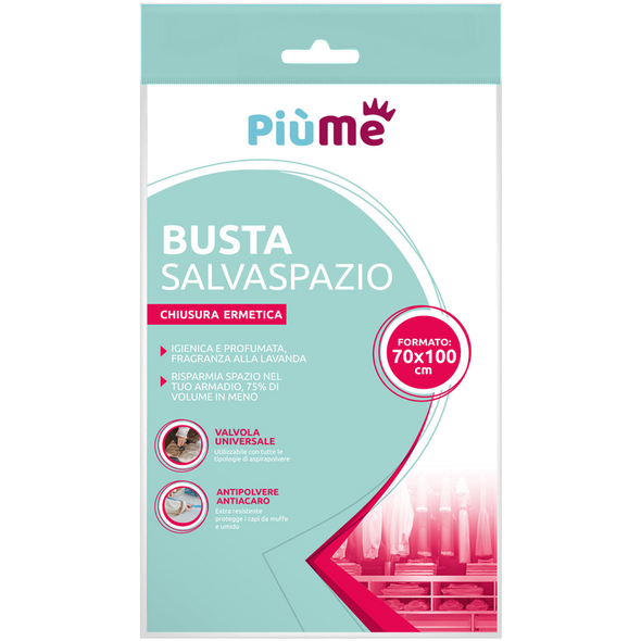 PIUME BUSTA SALVASPAZIO CHIUSURA ERMETICA 70x100 CM