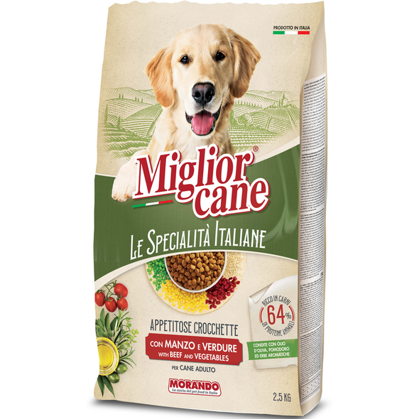 MIGLIOR CANE LE SPECIALITA' ITALIANE CROCCHETTE CON MANZO e VERDURE SACCO 2,5 KG