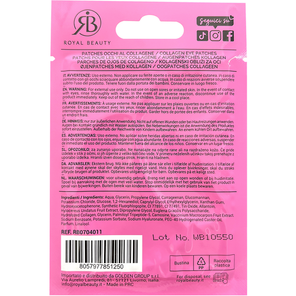 ROYAL BEAUTY PATCHES OCCHI COLLAGENE RIGENERANTE RB704011