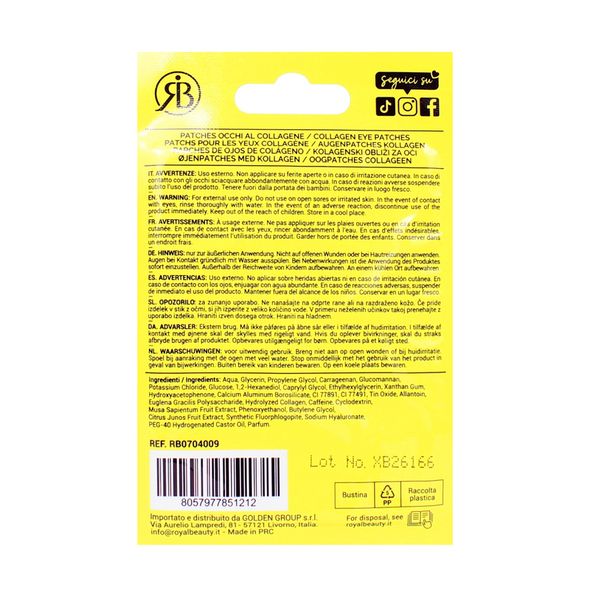 ROYAL BEAUTY PATCHES OCCHI COLLAGENE ANTI RUGHE & NUTRIENTE RB704009