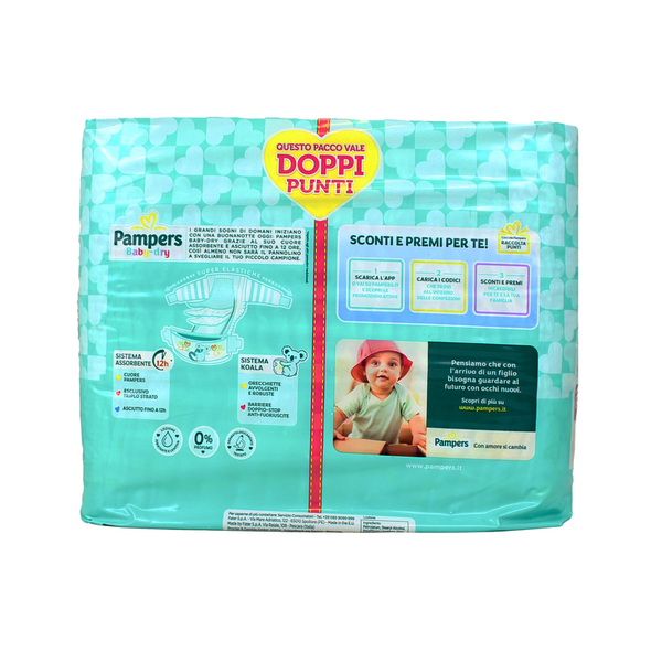 PAMPERS BABY DRY 4 MAXI 7-18 KG 17+17 PEZZI PACCO DOPPIO