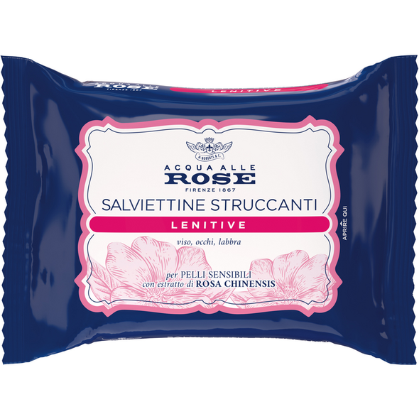 ACQUA ALLE ROSE 20 SALVIETTE STRUCCANTI LENITIVE PELLI SENSIBILI CON ESTRATTO DI ROSA DI CHINENSIS