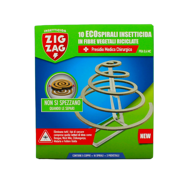 ZIG ZAG SPIRALI ECO 100% FIBRE VEGETALI 10 PZ + 2 SPECIFICI PIEDISTALLI
