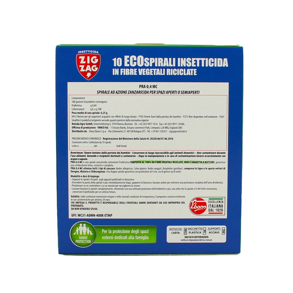 ZIG ZAG SPIRALI ECO 100% FIBRE VEGETALI 10 PZ + 2 SPECIFICI PIEDISTALLI