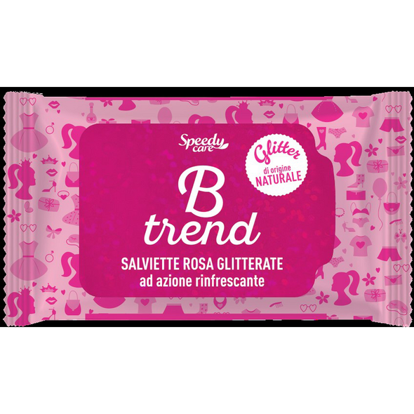 SPEEDY CARE 15 SALVIETTE B TREND ROSA GLITTERATE AZIONE RINFRESCANTE mm110x140