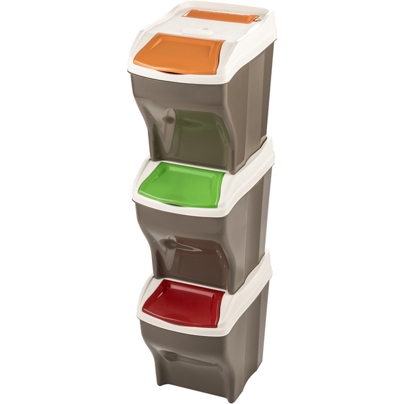 BAMA POKER PLUS SET 3 PEZZI CAPACITA' 27 LT RACCOLTA DIFFERENZIATA 