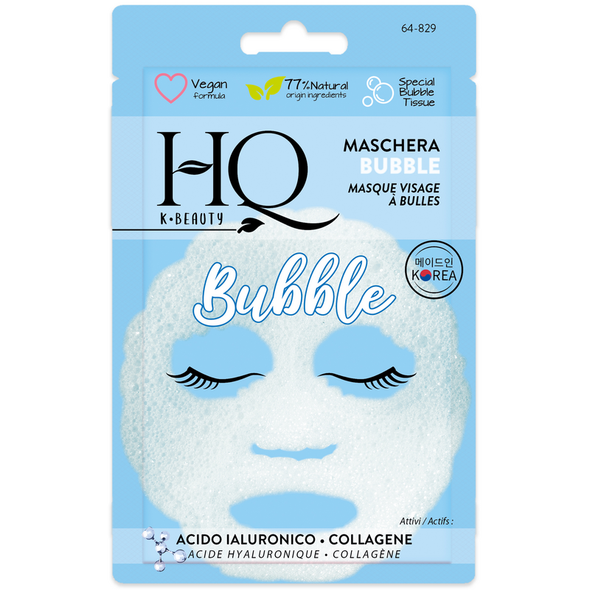 HQ MASCHERA VISO BUBBLE ACIDO IALURONICO - COLLAGENE 