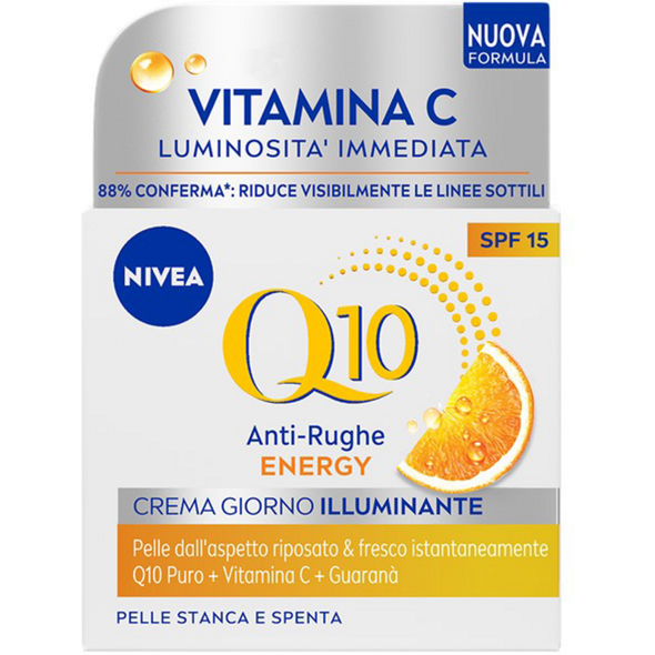 NIVEA VISO Q10 ENERGY CREMA ANTI-RUGHE GIORNO ILLUMINANTE SPF15 PELLE STANCA E SPENTA 50 ML