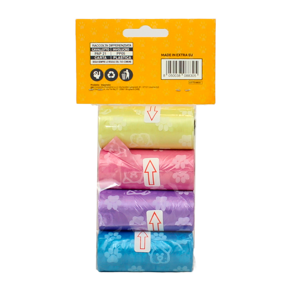PIUME 4 ZAMPE ROTOLO 80 SACCHETTI IGIENICI 
