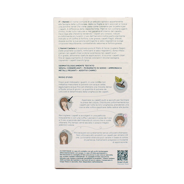NATURAVERDE HENNE' COLORAZIONE CAPELLI POLVERE VEGETALE CASTANO