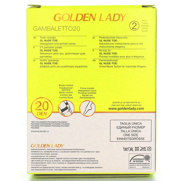 GOLDEN LADY GAMBALETTO 20 DEN DAINO TAGLIA UNICA   
