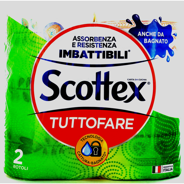 SCOTTEX CARTA CUCINA ASCIUGATUTTO TUTTOFARE 2 MAXI ROTOLI
