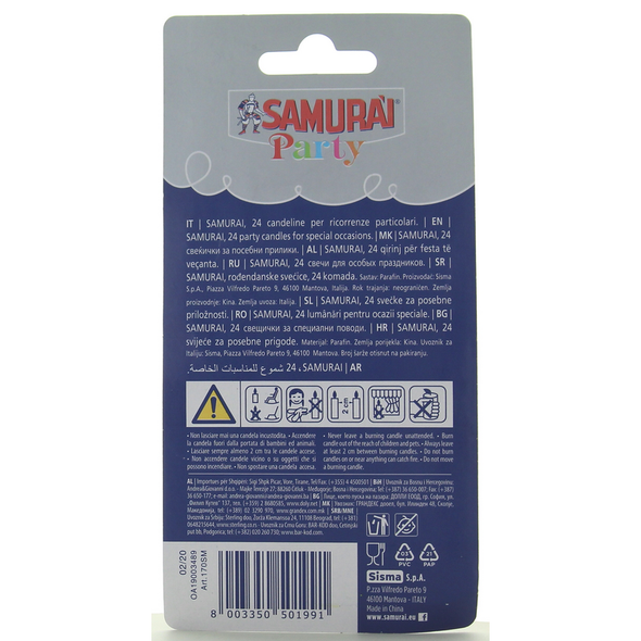 SAMURAI PARTY 24 CANDELE PER RICORRENZE PARTICOLARI