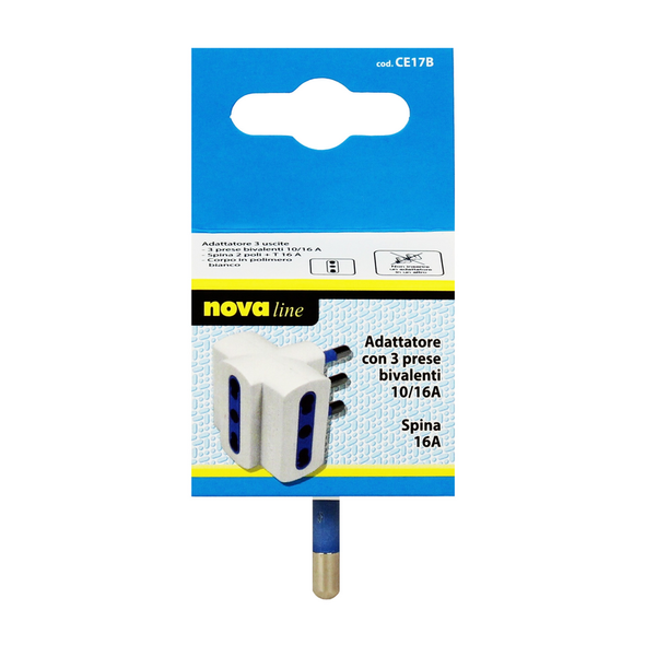 NOVALINE ADATTATORE 3 USC/3 PRESE BIV.T10/16AMP 
