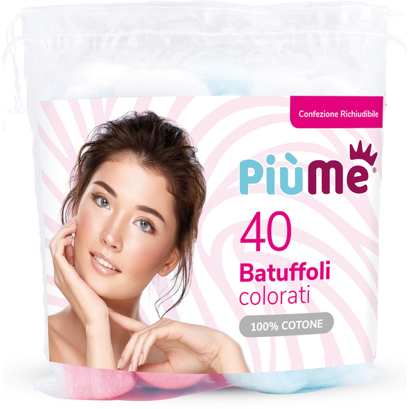 PIUME 40 BATUFFOLI 100% COTONE COLORATI IN SACCHETTO RICHIUDIBILE