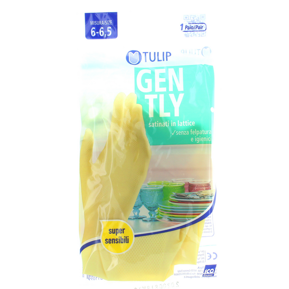 TULIP GENTLY GUANTI SATINATI IN LATTICE SENZA FELPATURA E IGIENICI 1 PAIO MISURA 6-6,5