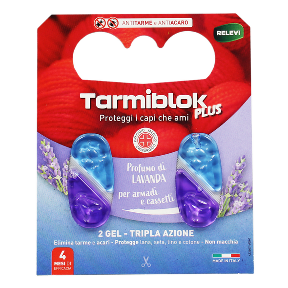 RELEVI TARMIBLOK PLUS GEL LAVANDA PER ARMADI E CASSETTI 2 PEZZI