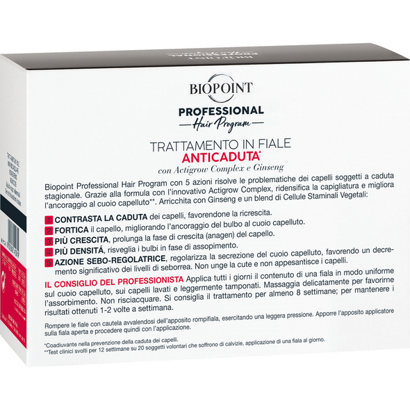 BIOPOINT PROFESSIONAL PERSONAL 10 FIALE DA 7 ML TRATTAMENTO ANTICADUTA RINFORZANTE 5 AZIONI CAPELLI SOGGETTI A CADUTA 