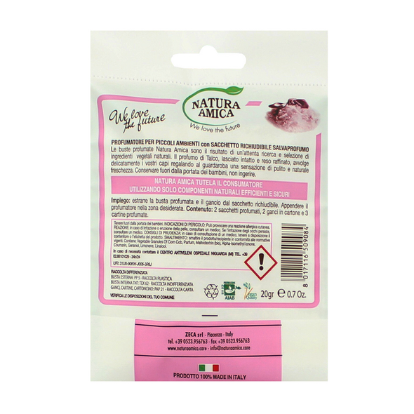 NATURA AMICA 2 BUSTE PROFUMATORE TALCO PER ARMADI E CASSETTI